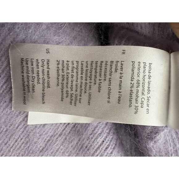 NWOT LONGLINE OVERSIZED MOHAIR CARDIGAN LILAC XS/S - Picture 13 of 15